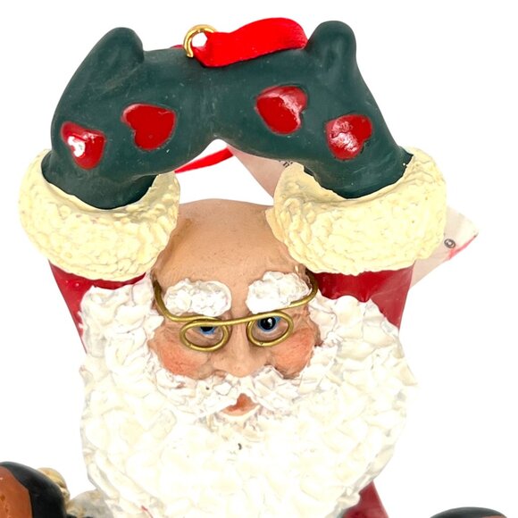 Kurt Adler Santa Santas World Holly Dearies Christmas Ornament with Bells - Picture 6 of 14